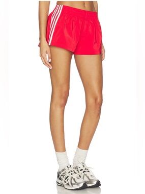REVOLVE Red Athletic Shorts with White Side Stripes